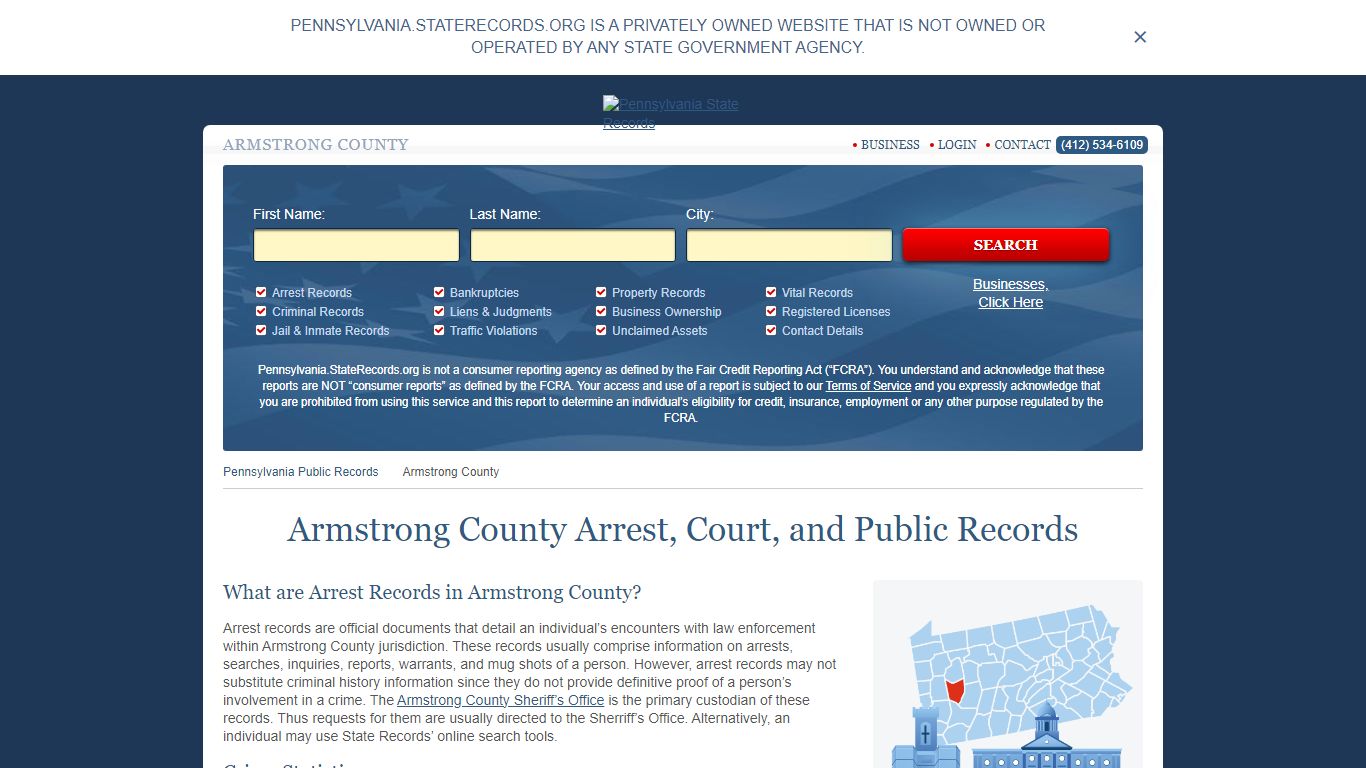 Armstrong County Arrest, Court, and Public Records