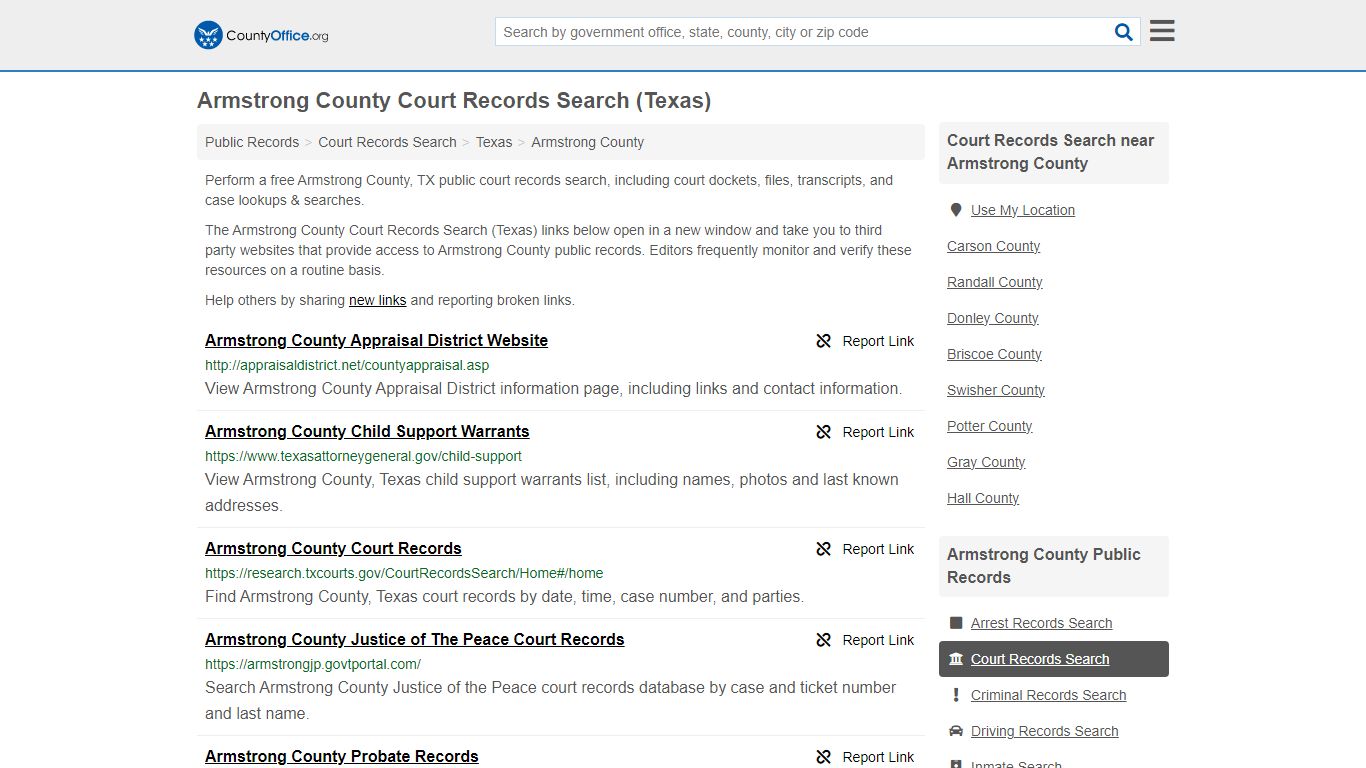 Armstrong County Court Records Search (Texas) - County Office